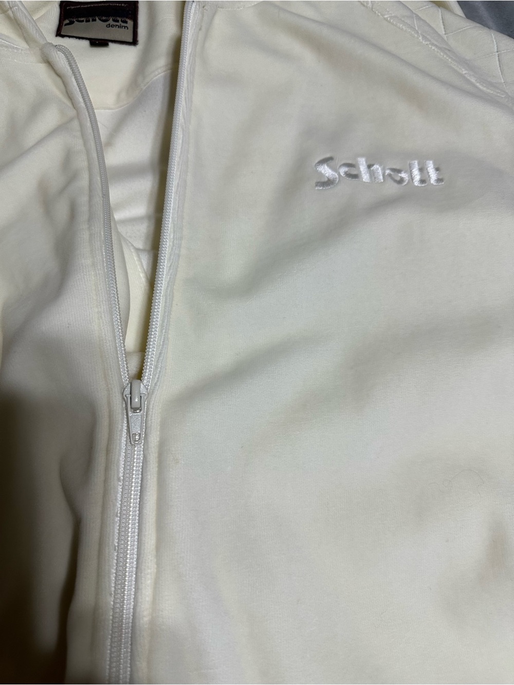 Schott NYC Denim V343 Cream/Ivory 2-Piece Matching Set – Size Large